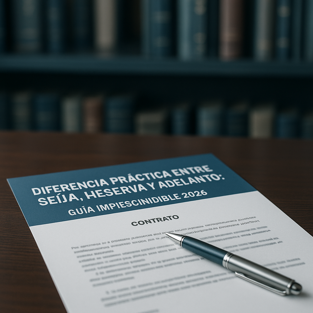 Illustration of Diferencia práctica entre seña, reserva y adelanto: Guía imprescindible 2026