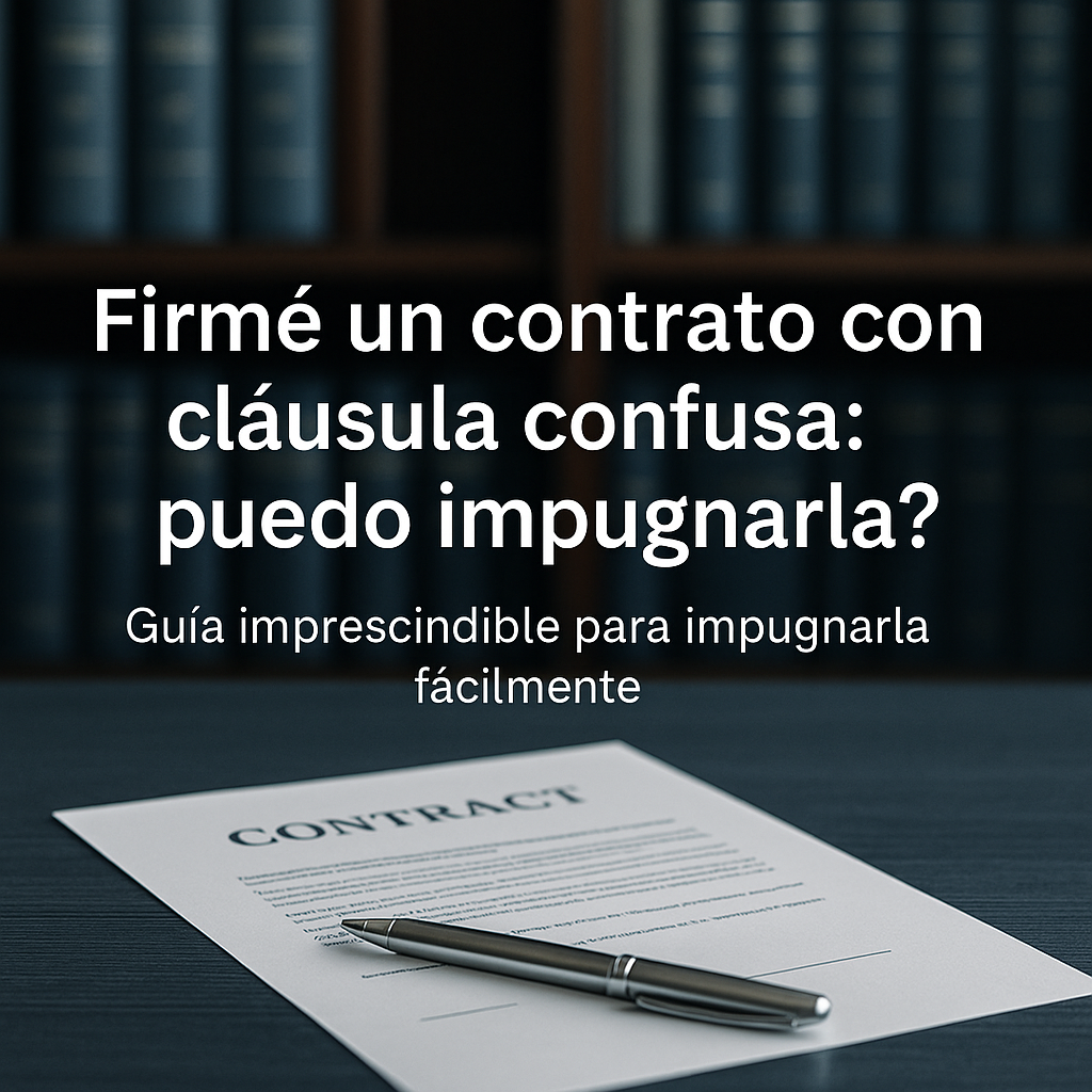 Firmé un contrato con cláusula confusa: ¿puedo impugnarla? illustration for Firmé un contrato con cláusula confusa: Guía impr